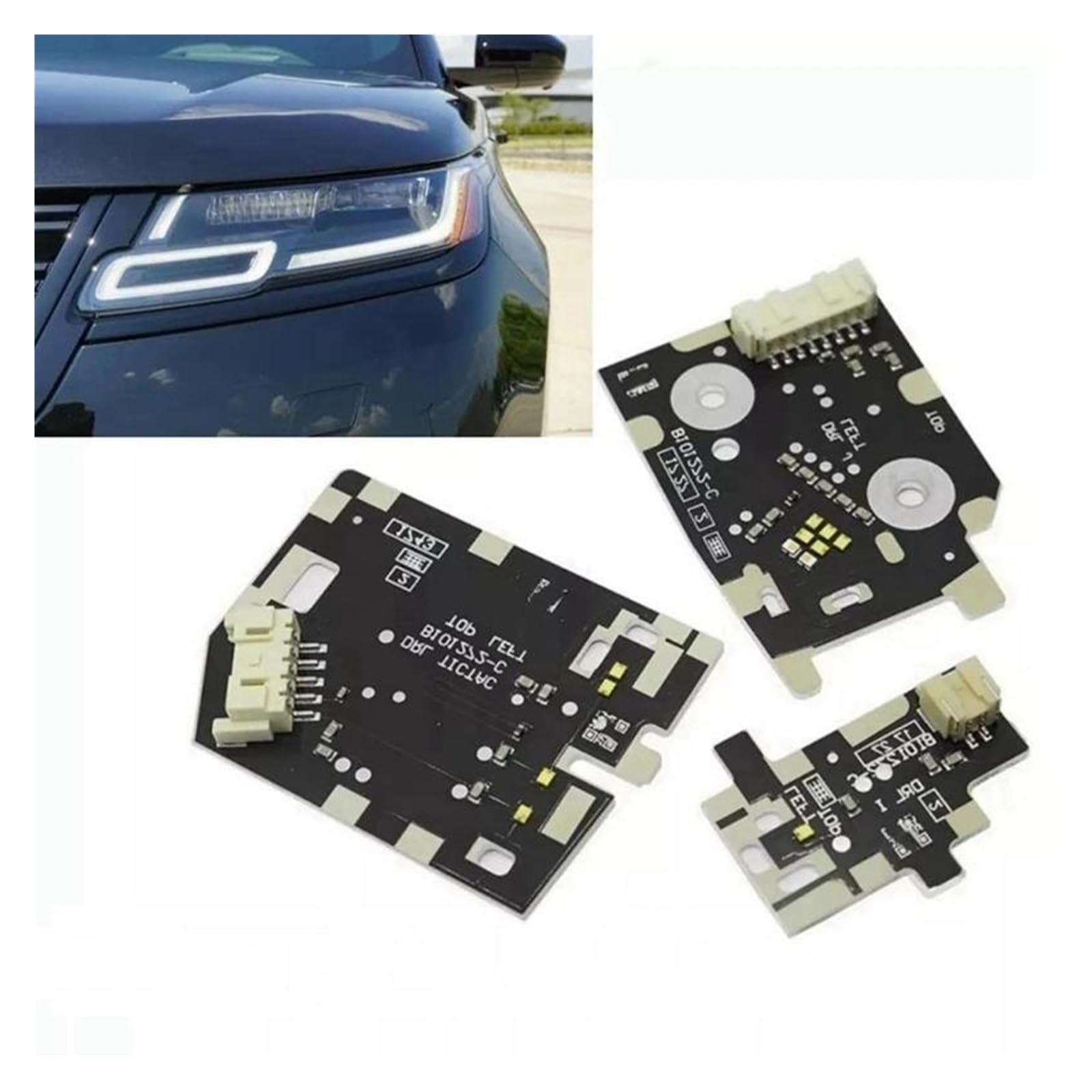 Faro Principal Montaje para Land para Rover para Range para Rover Velar 2018 2019 2020 2021 Placas DRL De Circulación Diurna para Coche, Chips De Faros LED Conjunto Faros Celanteros Coche(Left)