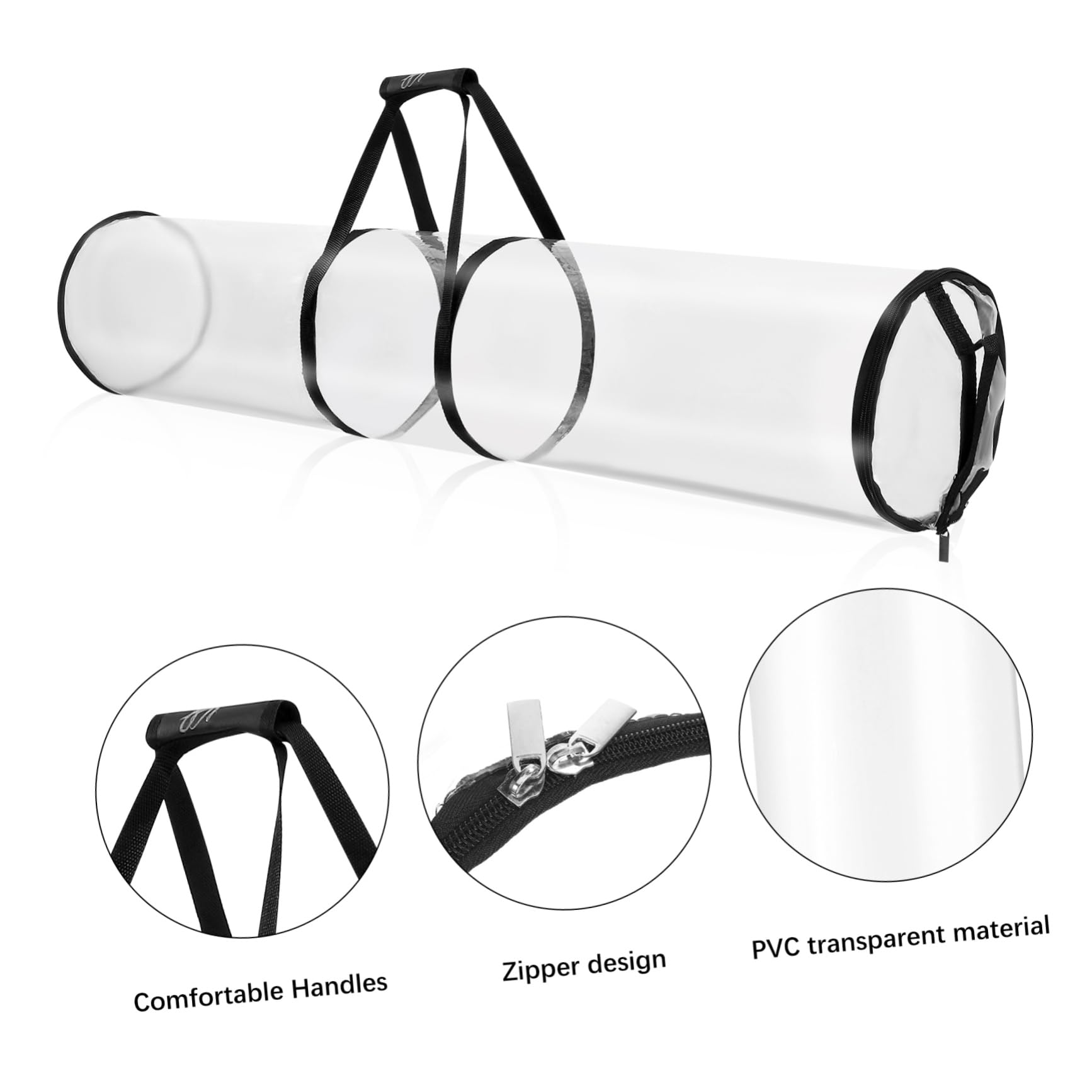 Artibetter 2 Stück Transparente Pvc Aufbewahrungstaschen für Geschenkpapier mit Großem Fassungsvermögen und Bequemen Griffen für Büro und Geschäft