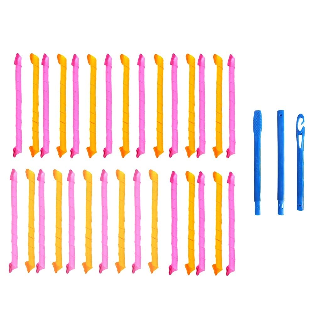 Rulos Para El Pelo Rulos for el cabello (30/45/55/65 cm) sin forma de onda, rizos redondos en espiral, rizador de pelo suave, rodillos mágicos for el cabello DIY Rulos Flexibles Para Rizar Pelo (Tama
