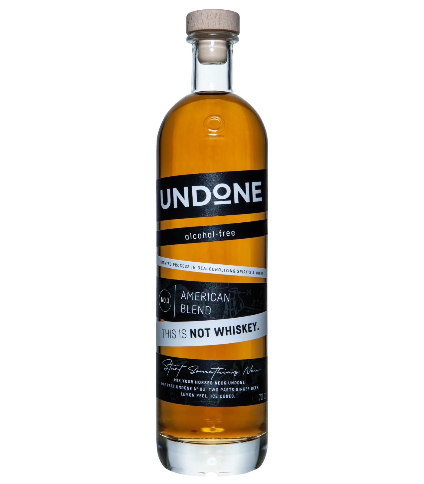 UNDONE American Blend - Not Whiskey · 700ml · Alkoholfreier Whisky mit authentischem Geschmack · Natürliche Inhaltsstoffe · <0,3% Alkohol