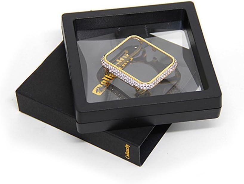 Callancity Crystal Diamond case Cover Bezel Gold Color Compatible with Apple Watch 38mm Series 1 2 3