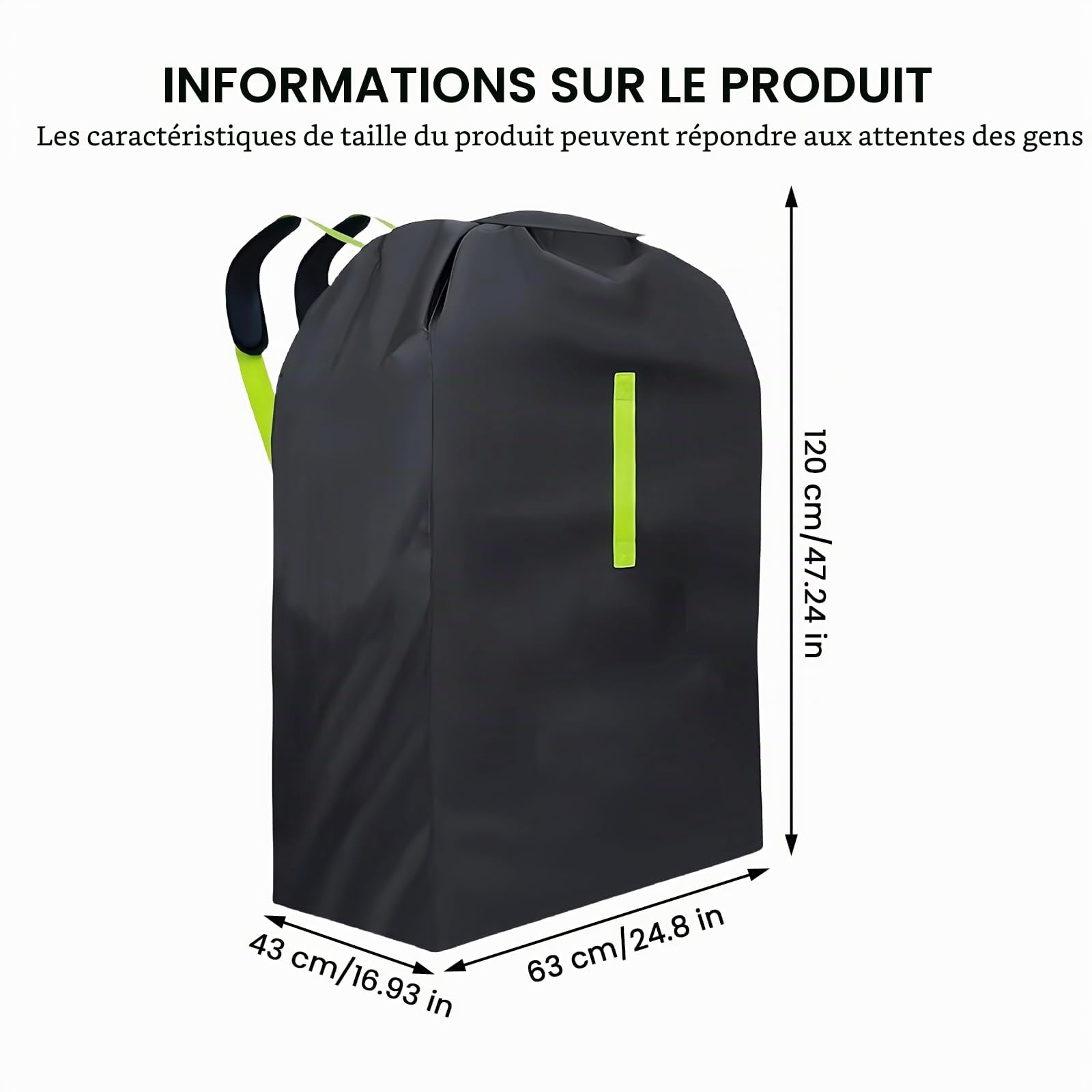 sac de transport robuste et étanche, grand sac de poussette 600D pour voyage en avion, rangement pour siège auto