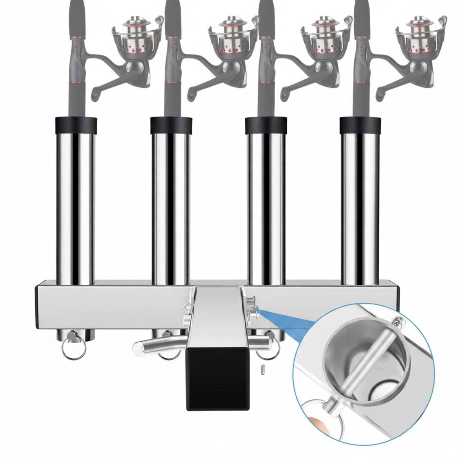 Supporto Canne da Pesca Acciaio Inox Supporto Canne da Traino Leggero Portacanna per Auto, Rimorchio