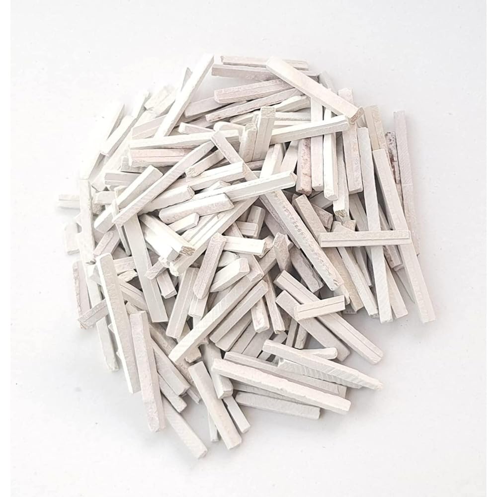 JANASIN Natural White Stone Slate Pencil with Wooden Lead (Slate pencil 5-9 mm Thick (250 grams))