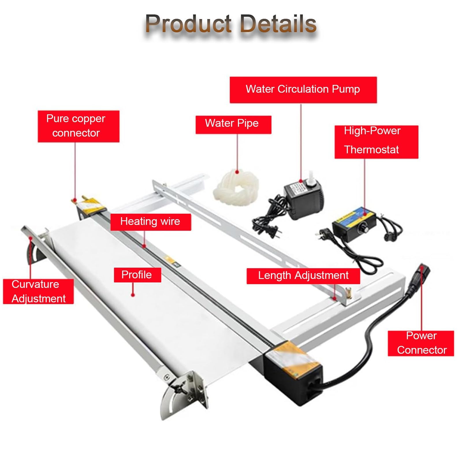 Kunststoff-Biegemaschine für Acryl, 0–85 °C, verstellbare Länge und Winkel, 1 mm-6 mm Heizung zum Biegen von PVC-Kunststoffstreifen (30 cm)