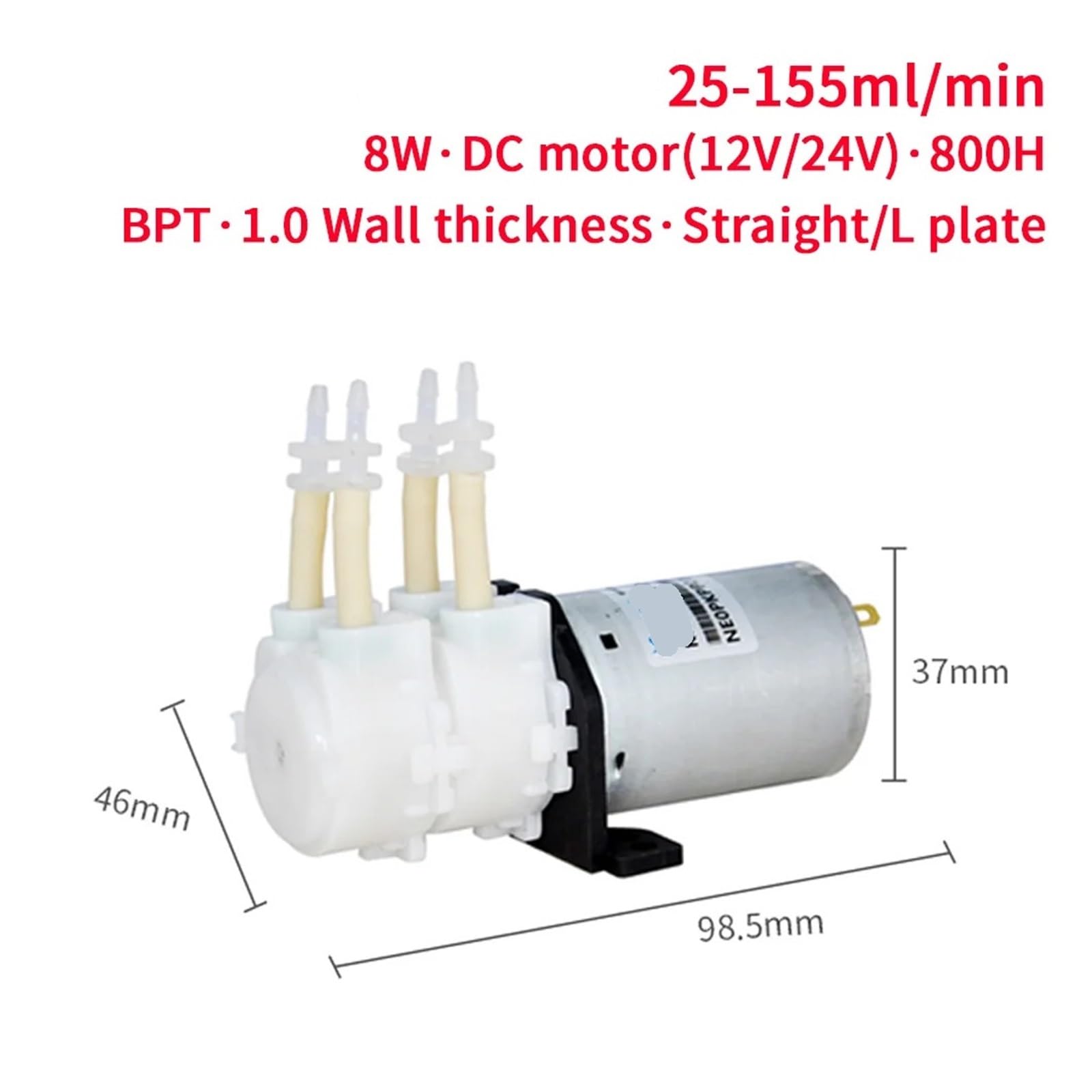 Pompe péristaltique KPP2 24V 12V pompe auto-amorçante à petit débit double tête doseuse basse pression(12V In Series,KPP2-B10)