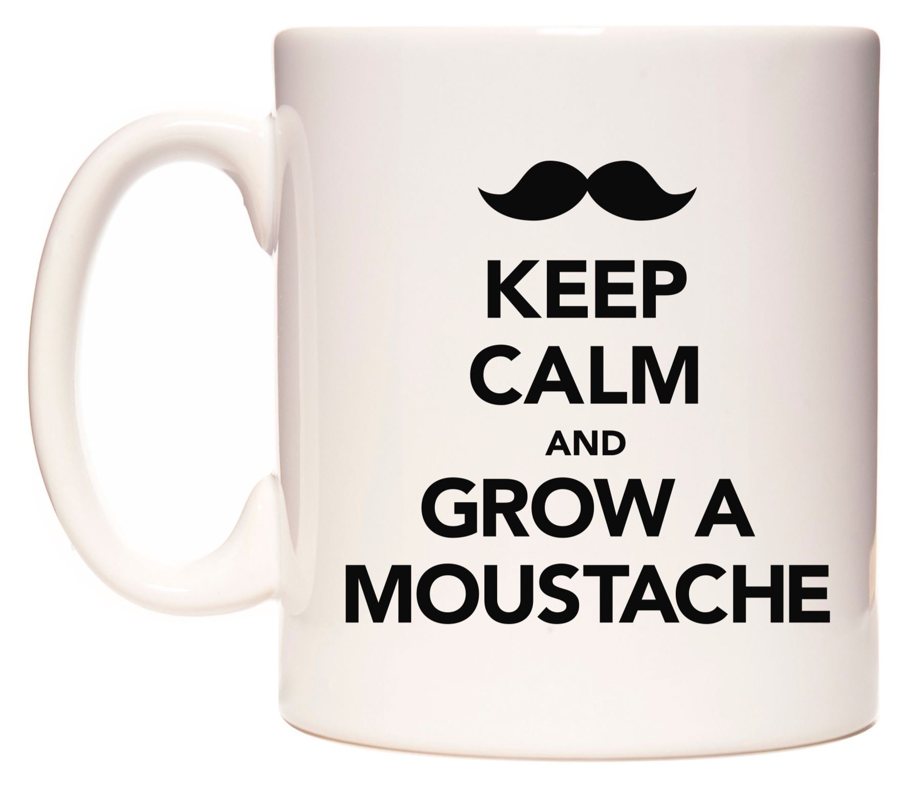 WeDoMugs Keep Calm and Grow a Moustache - Ceramic 11oz Coffee Tea Gift Mug Cup