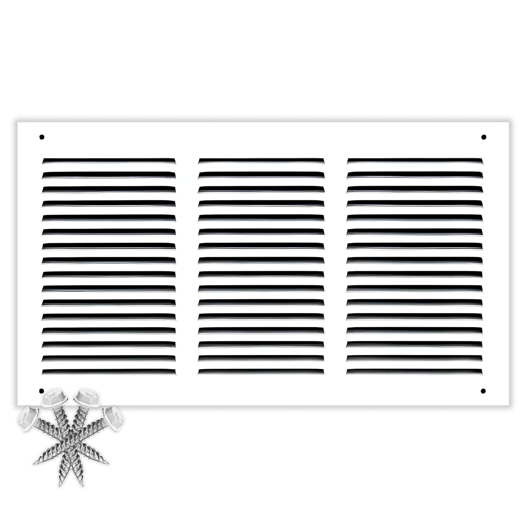 HVAC Premium 16'' x 8'' [Duct Opening] Flat Stamped Steel Return Air Grille