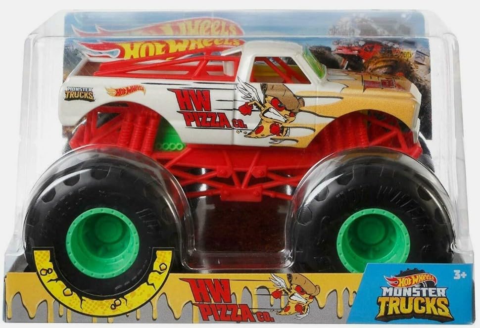 Hot Wheels Monster Trucks HW Pizza Co. Party Die-Cast Vehicle, 1:24 Scale, Oversized 2026