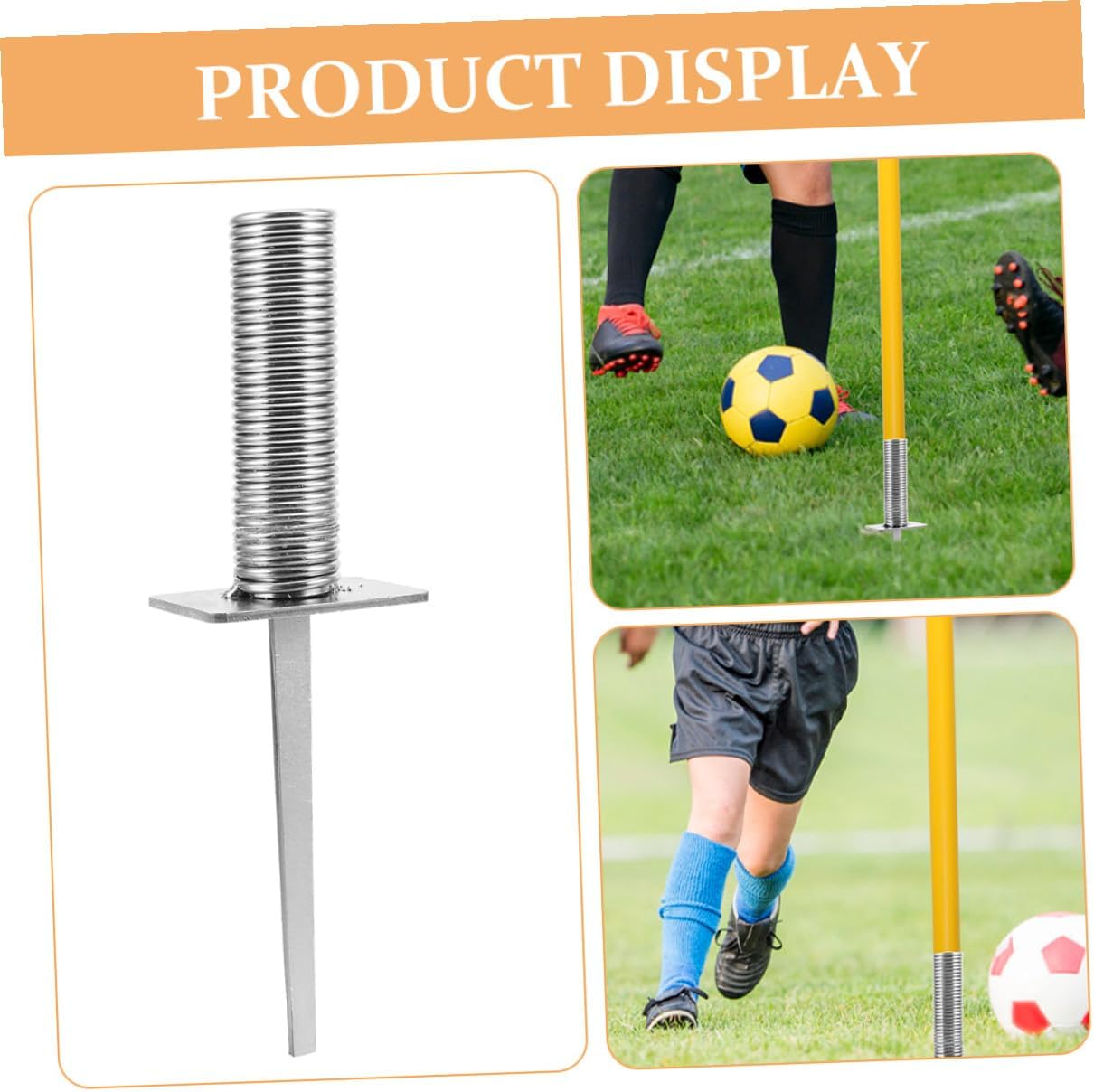 VALICLUD 4pcs Soccer Corner Flag Spike Spring Ground Nail Training Pole Holder Football Agility Equipment for Outdoor Field Marking and Practice