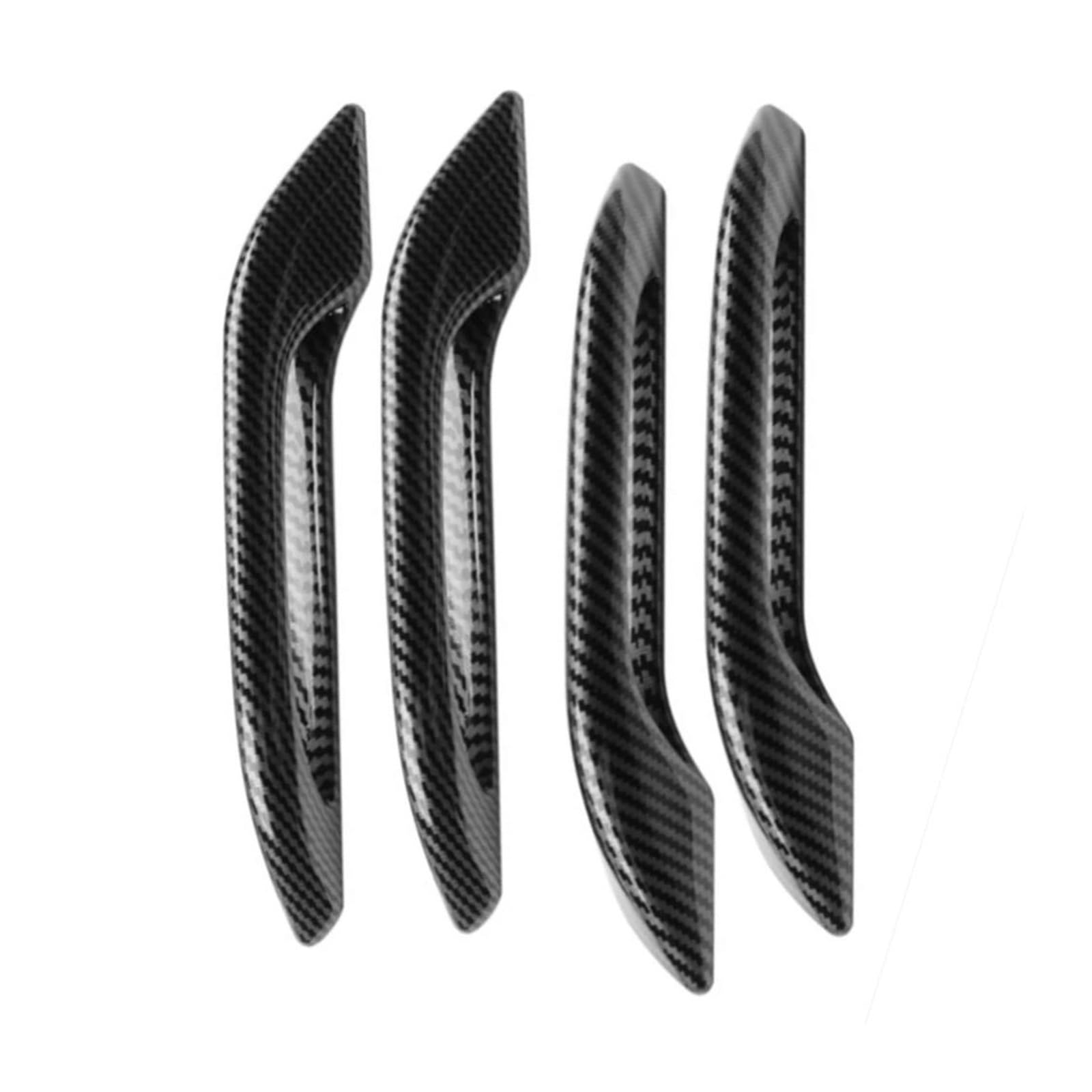 Wlnwerdpkk One Color Outside Door Handle 4Pcs For Tesla For Model 3 Y 2017-2023 Handle Stickers Patch Cover Exterior Door Handle(Carbon Fiber)