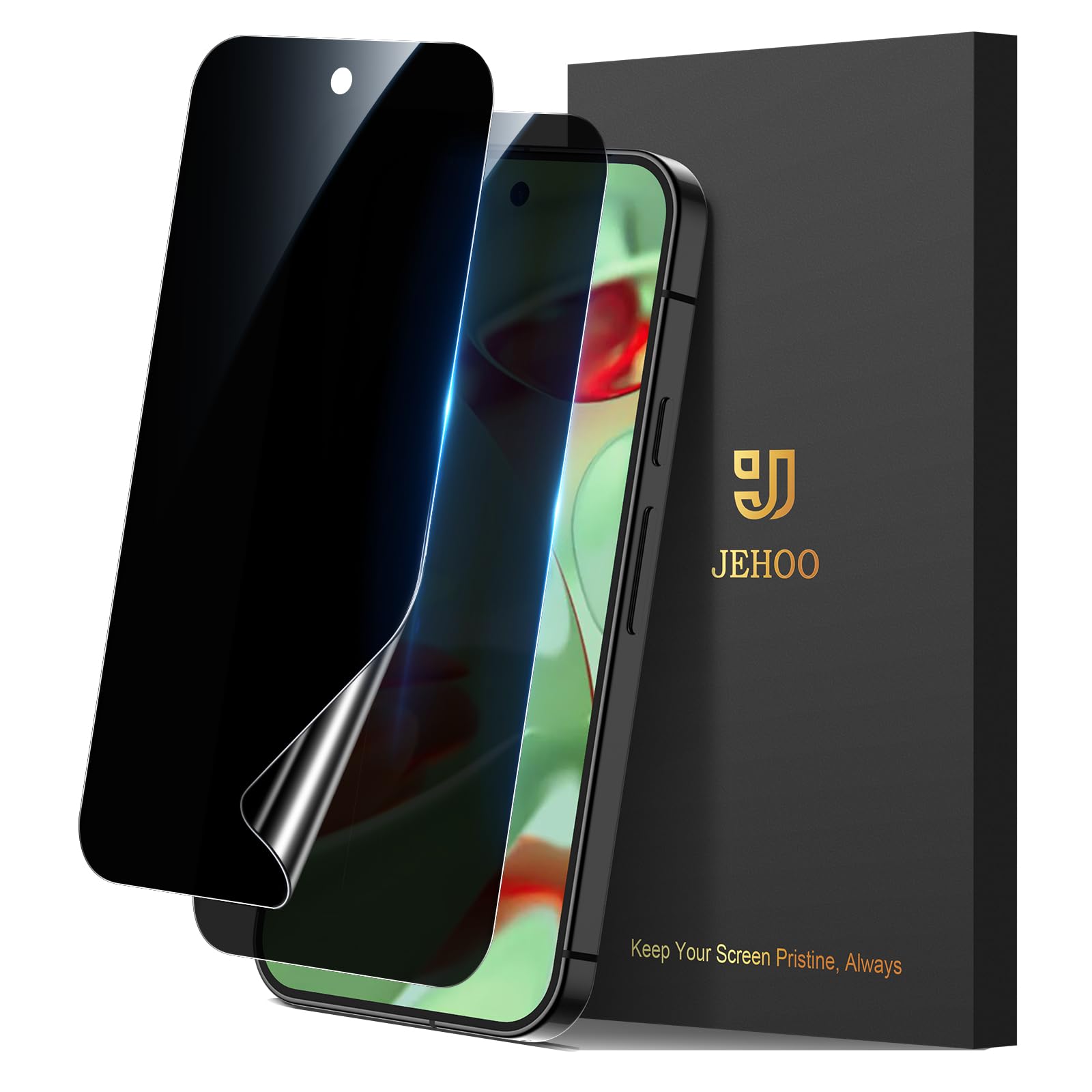 QUESPLE 2 Pezzi Privacy Pellicola Protettiva per Google Pixel 9 Pro 5G 2024, 3D Copertura Completa Protezione Schermo, HD Anti-Spia TPU Film Pellicola, Facile Installazione/Senza Bolle