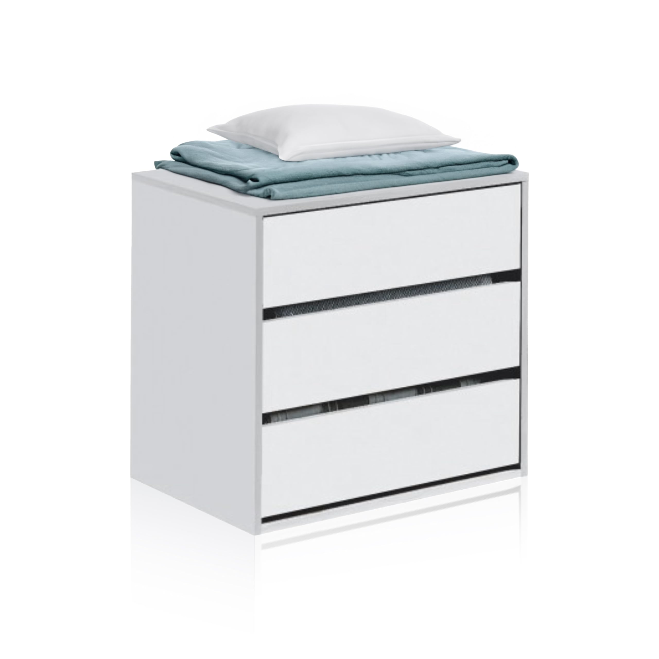 duehome | Cajonera Armario, Cómoda con Tres cajones, Modelo Vera, Acabado en Blanco Mate, Medidas: 60 cm (Ancho) x 57 cm (Alto) x 44 cm (Fondo)