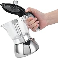 Vista 7 de JTLB Cafetera de acero inoxidable para 4 tazas, utensilios de cocina