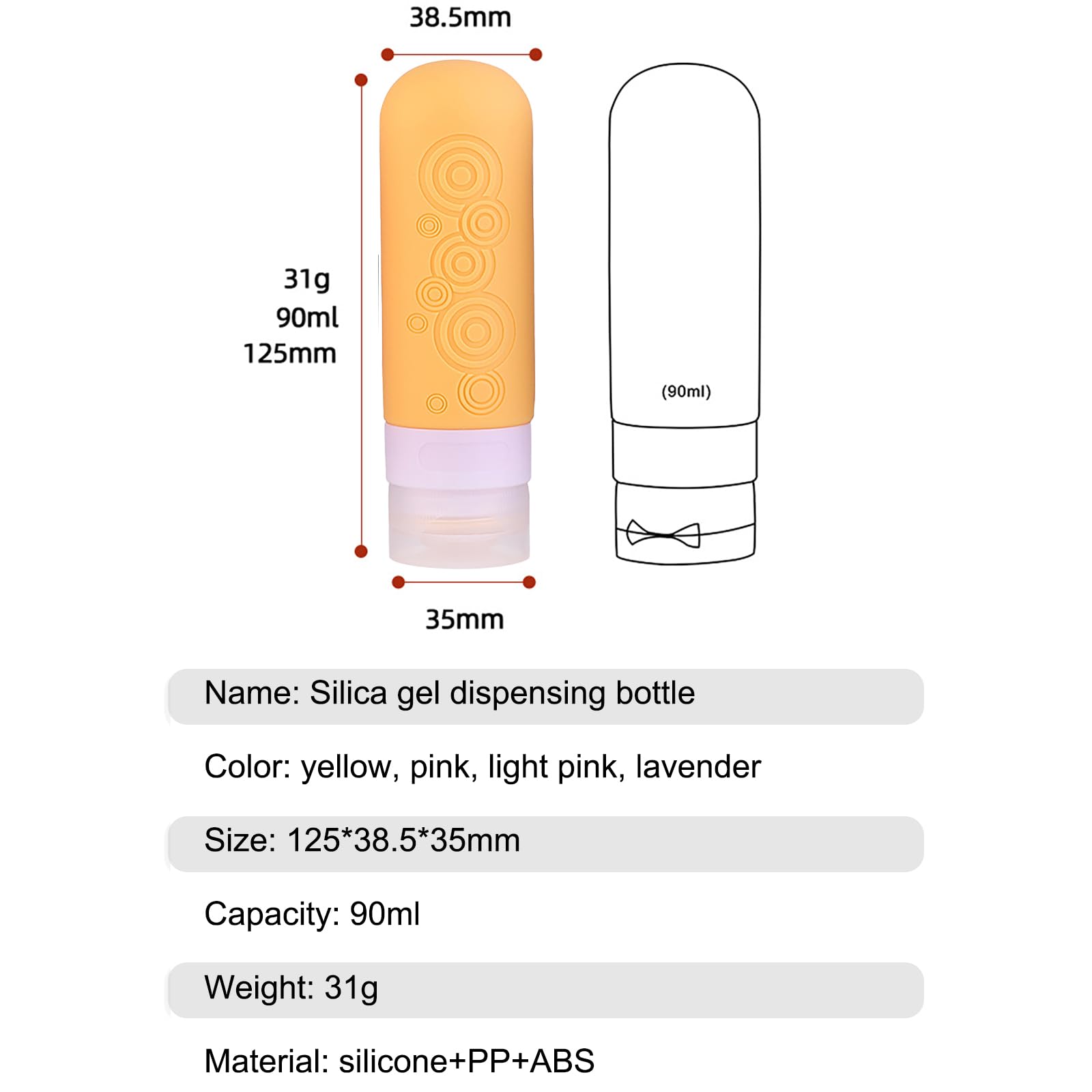 CHSEEO 4Pcs Flacons De Voyage En Silicone Bouteille De Voyage