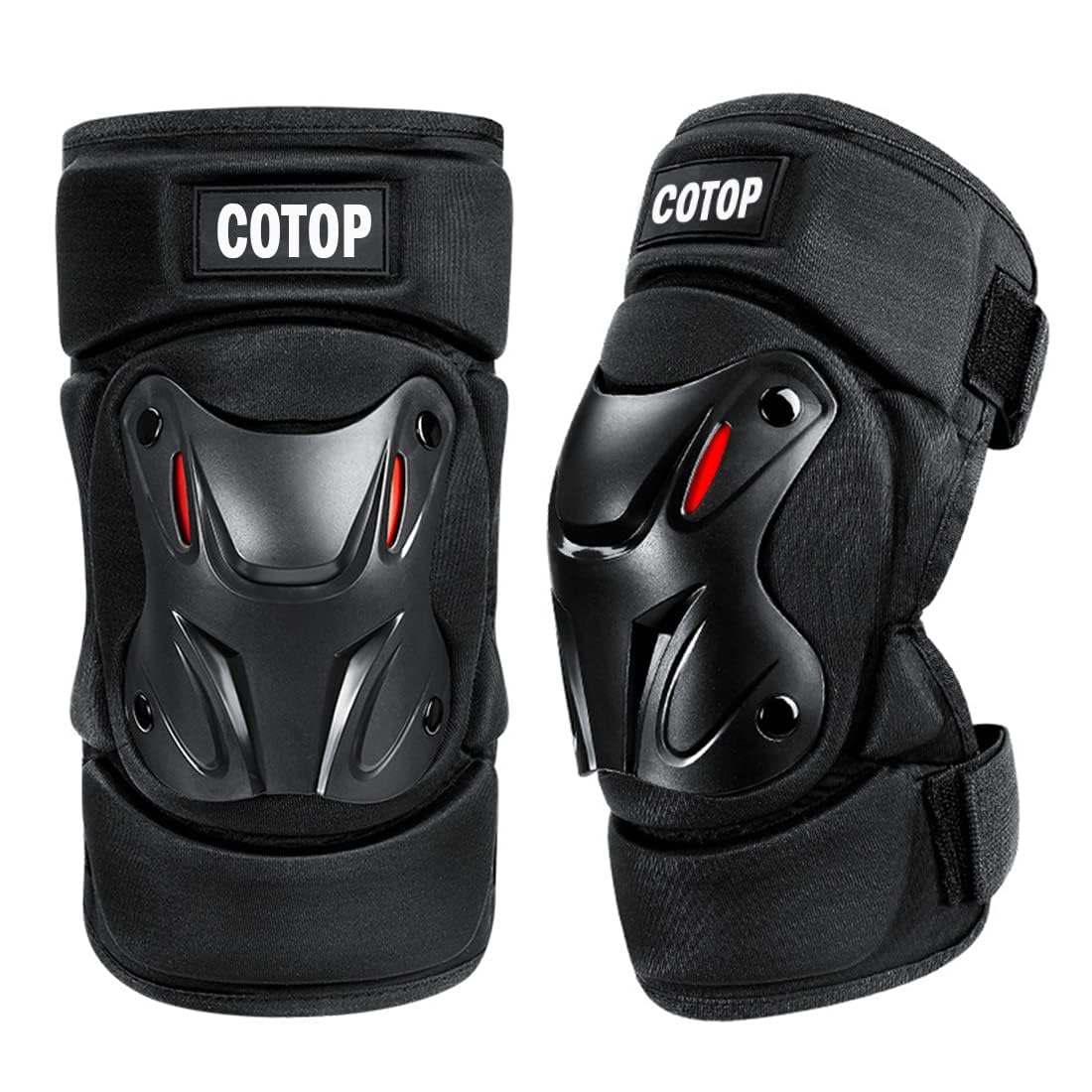 COTOP Ginocchiera per moto professionali con imbottitura in schiuma resistente e cinghie regolabili per moto ATV MTB Ciclismo