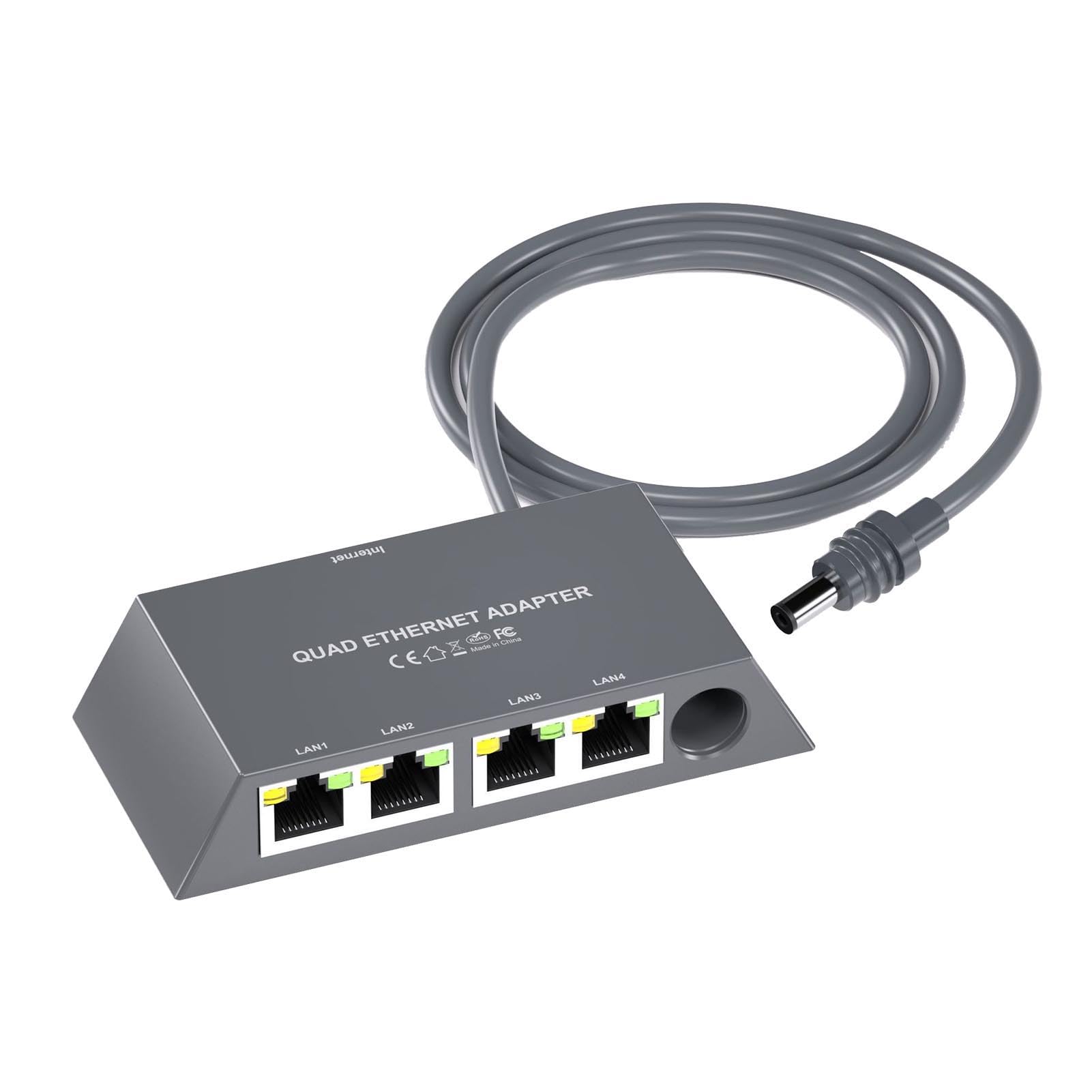 Asixxsix Ethernet Splitter 1 do 4, StarlinkGen 3/ StarlinkMini Network Sieć Adapter Ethernet, 4 Urządzenia Połączone Jednocześnie do 1 Gb/S