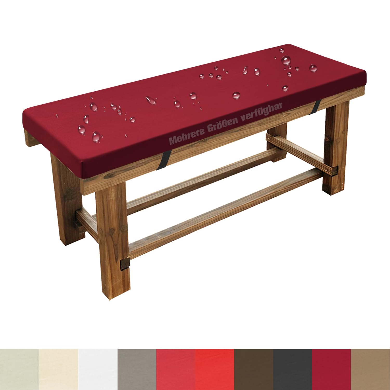 Coussin de banc imperméable rouge foncé 30x30x3 cm