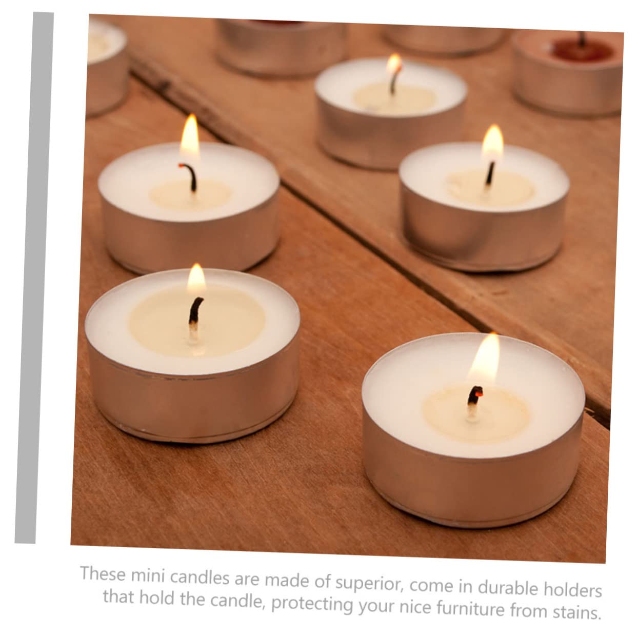 100 Candele Tealight Rotonde in Cera Bianco senza Fumo Contenitore in Alluminio, Mini Candeline per Uso Quotidiano e Atmosfera Romantica in Casa