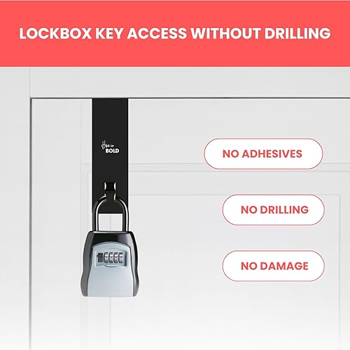 Miniatura 3 de Soporte de montaje de puerta para caja de seguridad, soporte de caja de seguridad montado sobre la puerta (2 pulgadas de profundidad), extra grande,
