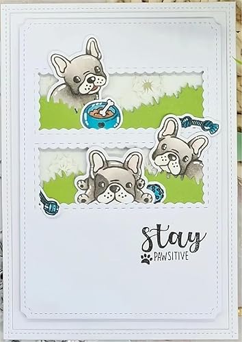 Miniatura 4 de Juego de sellos y troqueles para perros para hacer tarjetas, sellos transparentes y troqueles de corte de metal para álbumes de recortes,