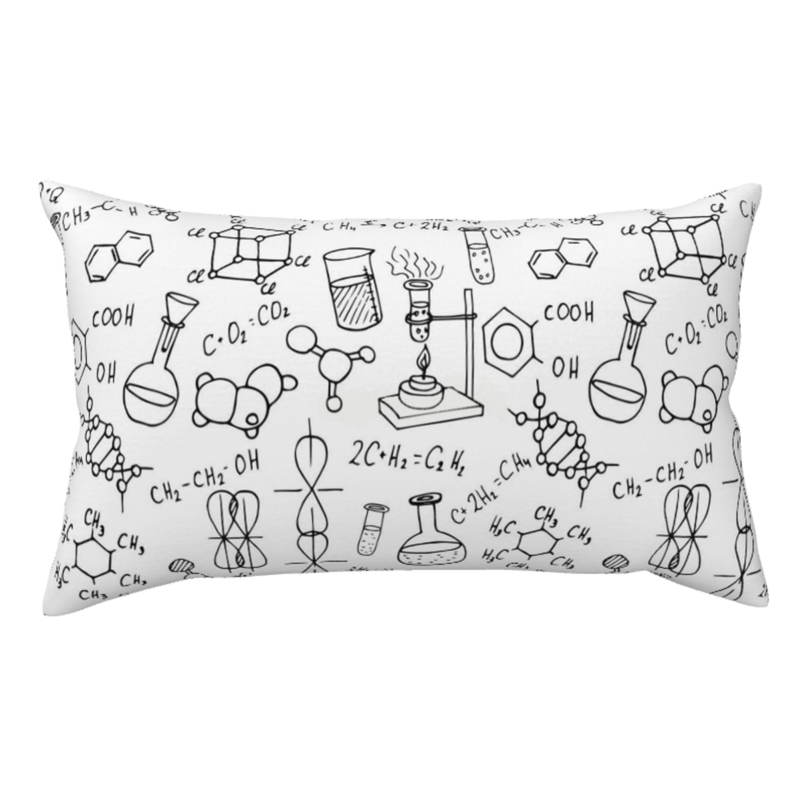 WSHFFILO Chemistry Print printed Pillow Case 20x36in Corduroy Throw Pillow Cover