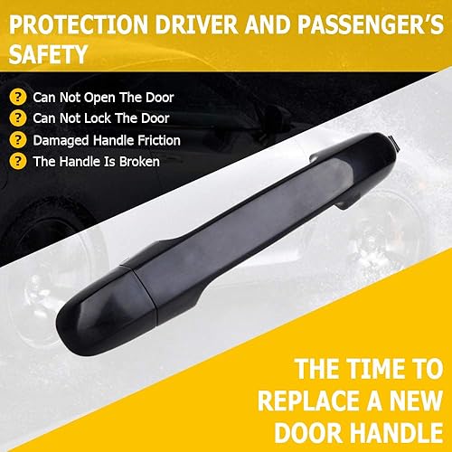 Miniatura 3 de OCPTY Manijas de puerta exterior del lado derecho del pasajero de repuesto para Hyundai Elantra 2006-2012 manija de puerta exterior negro