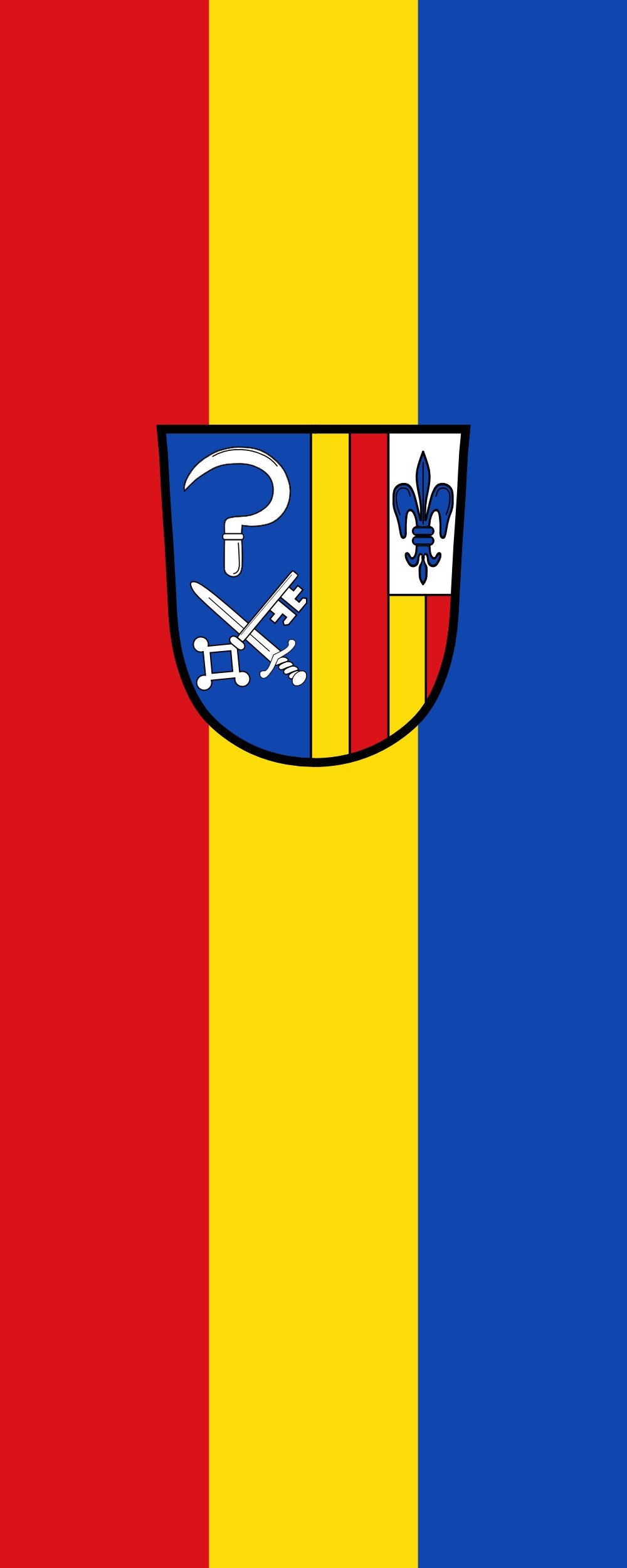 Drapeau Antdorf vertical de 3.5m² mesurant 300x120cm pour pavoisement extérieur