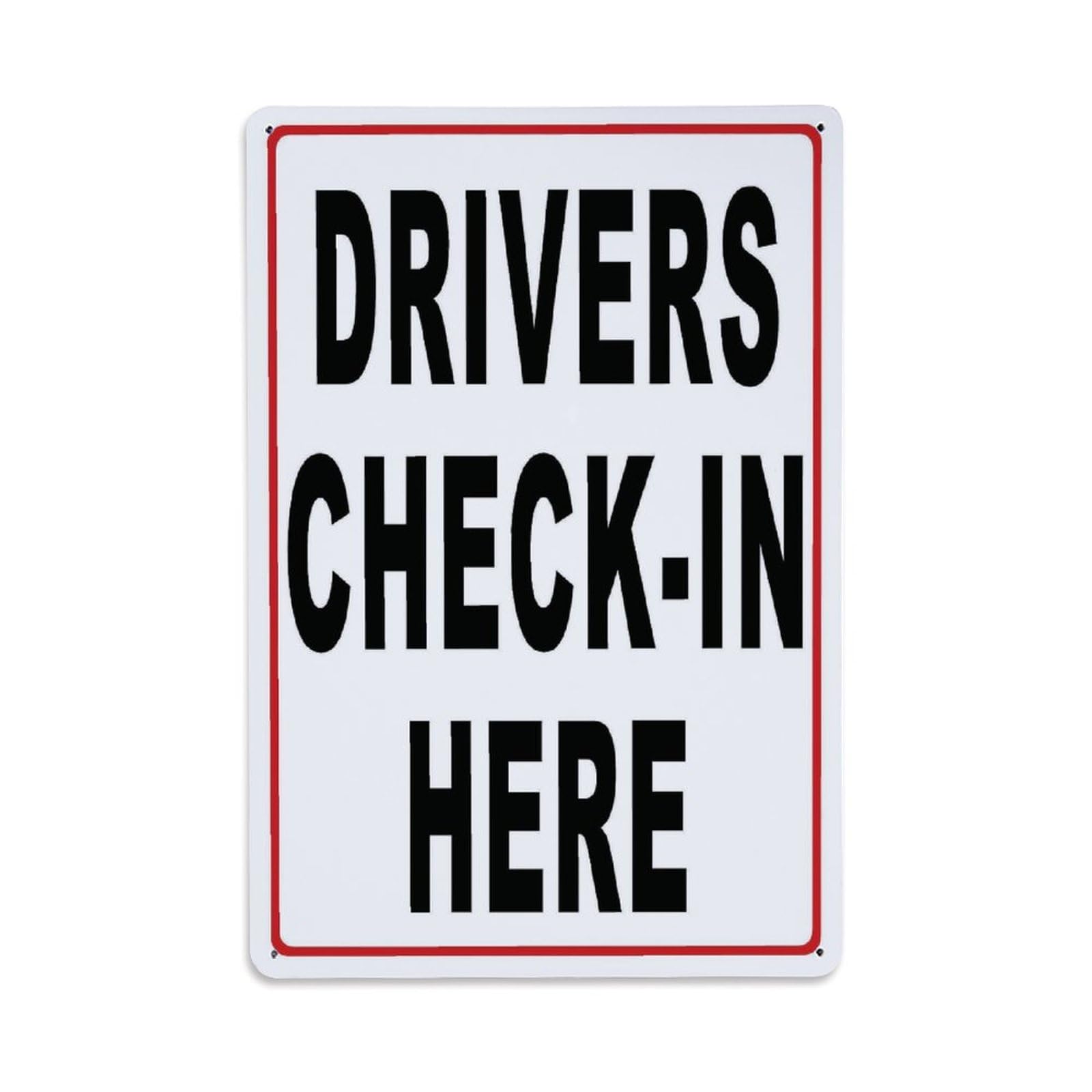 Drivers Check-In Here Sign Decorative Sign Vintage Aluminium Metal Sign, Retro Wall Decor for Home, Bar, Garage & Farmhouse 30x20cm