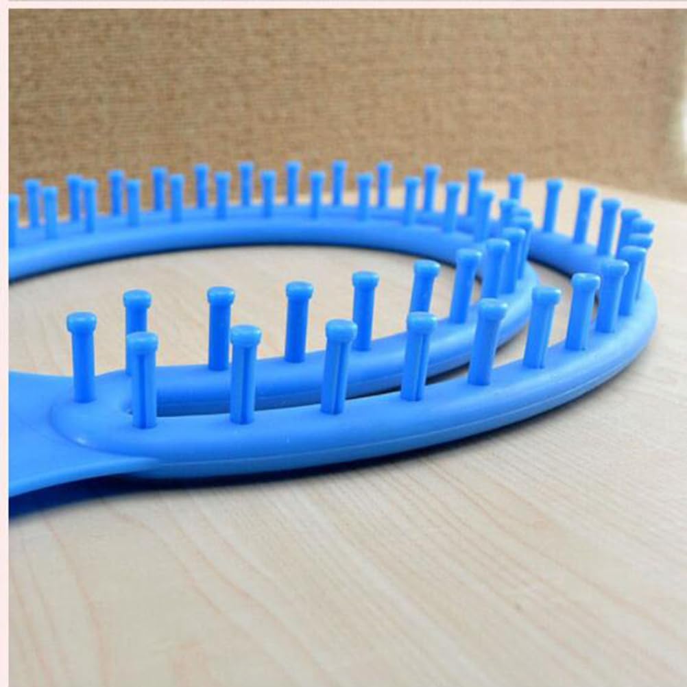 HEALLILY Afghan Loom Knitting Board 8 Shaped Weave Loom Kit with 3pcs Accessories for DIY Wool Hat Sweater (Blue)