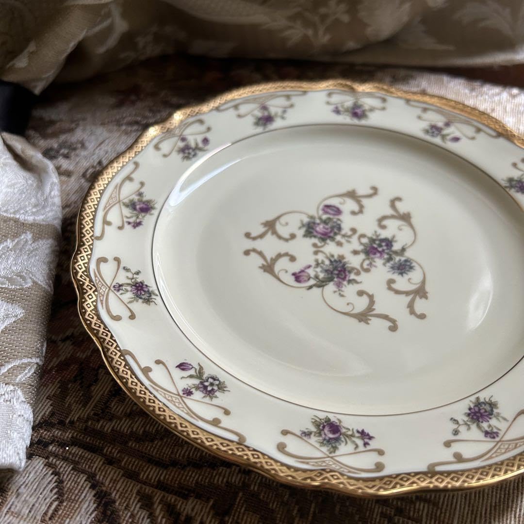 Amazon.co.jp: フランス製 Limoges fleur レリーフ デザートプレート 