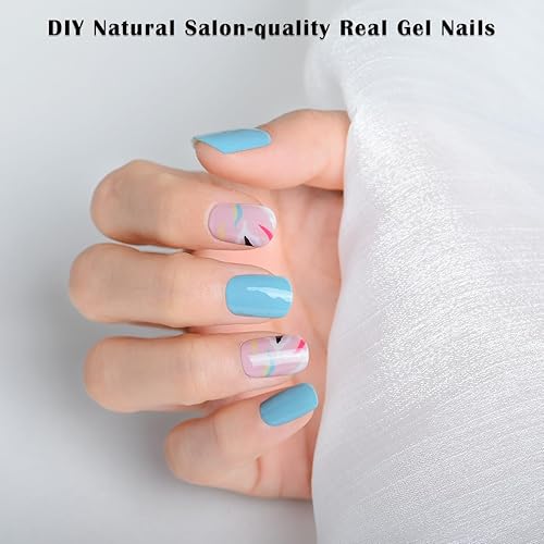 Miniatura 2 de Tiras de uñas de gel semicuradas, 20 unidades, calcomanías de uñas de gel de calidad de salón, tiras de gel semicuradas de larga duración,