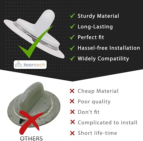 Miniatura 3 de Seentech WE1M654 - Pomo de control de temporizador con anillo de metal, compatible con secador de Hotpoint General Electric, reemplaza: AP3995088