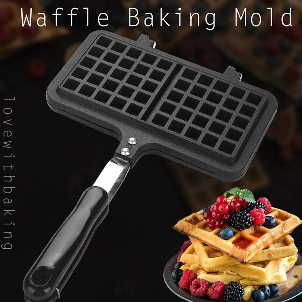 CANDeal - Sartén Antiadherente de Gran tamaño para Hacer gofres para gofres belgas, tostadora para sándwich, Desayuno, Uso en la Estufa