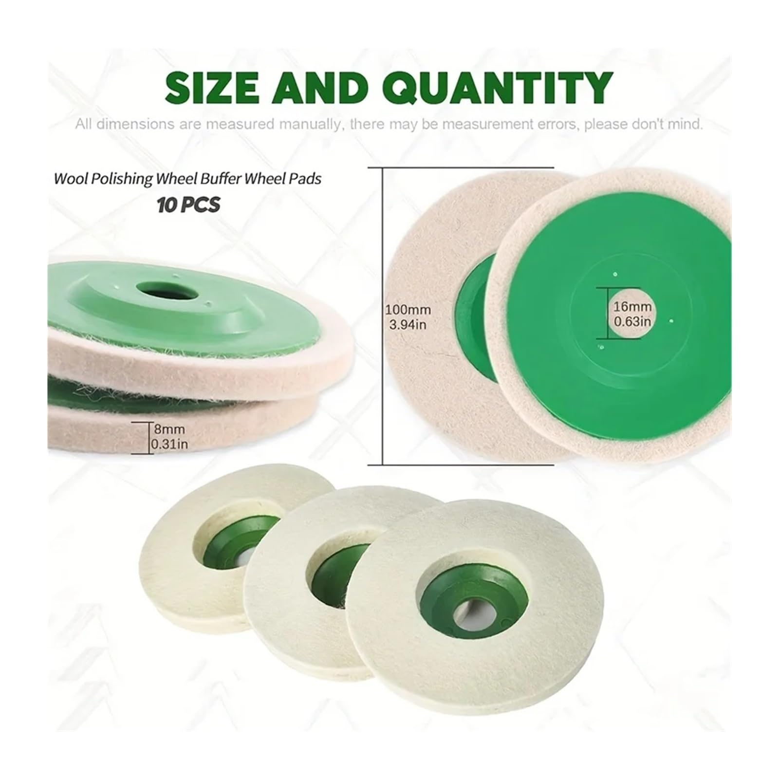 Tarcze polerskie z filcu wełnianego 10 szt. 4-calowa szlifierka lustrzana wełniana przemysłowa podkładka filcowa kątowa drobna biała szlifierka stołowa do blachy(10pcs)