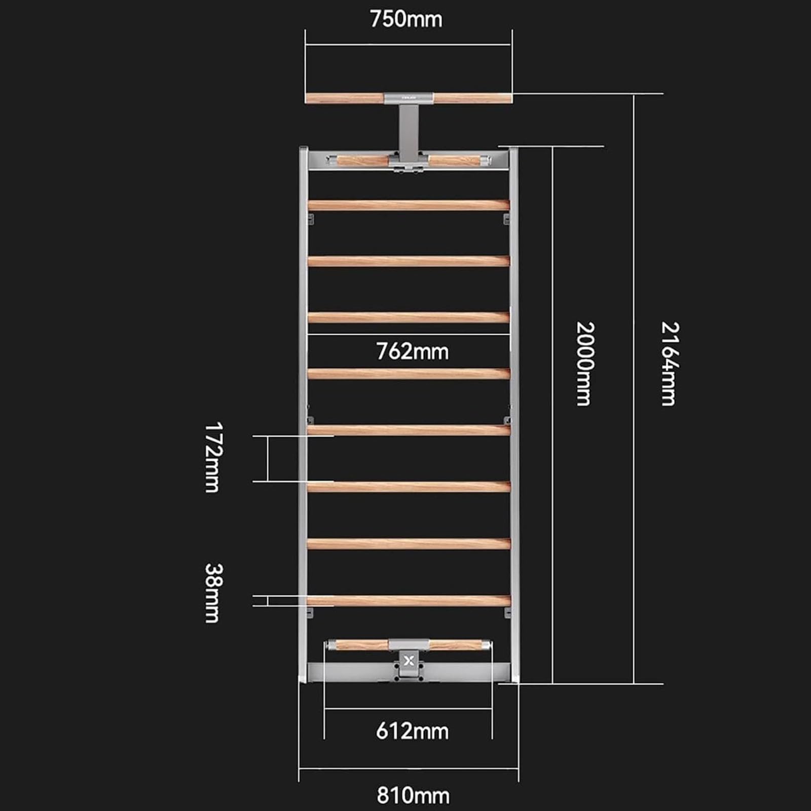 Genérico Soporte de Pared para Ejercicios de Fitness, rehabilitación y Estiramiento en casa (B)