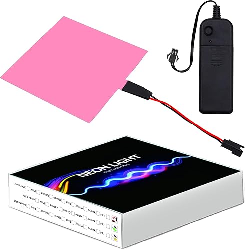 Ygmylandbb Paneles Electroluminiscentes, paneles EL, 10 cm x 10 cm (3.93" x 3.93") ONSlow FlashFast Flash, rosa, paquete de 1