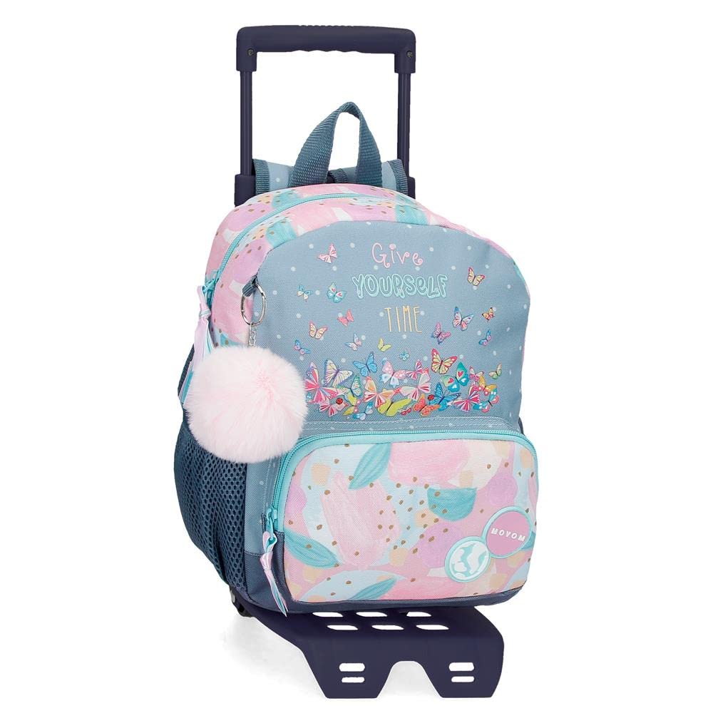 MOVOM Give Yourself Time Mochila Pequeña con carro Azul 23x28x10 cms Poliéster 6,44L