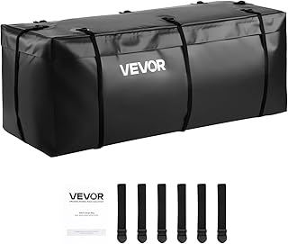 VEVOR Hitch Cargo Carrier Bag, Waterproof 840D PVC, 59.84 x 24.02 x 24.41 in (20 Cubic Feet), Heavy Duty Cargo Bag for Truck Bed Storage with 6 Reinforced Straps, Suitable for Car Vans Hitch Basket