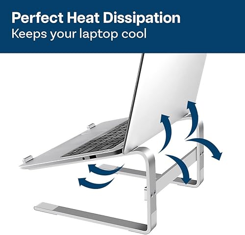 Miniatura 3 de MMOBIEL Soporte alto para laptop - Elevador de 10 a 18 pulgadas - Soporte ventilado universal - Soporte para laptop para escritorio compatible con