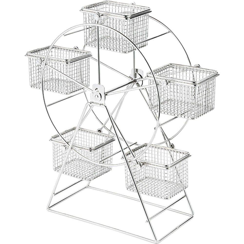 Vassoio Da Portata Per Snack, Espositore Girevole Con Ruota Panoramica Con 5 Cestini in Metallo Per Servire Cibi Fritti, Dolcetti E Dessert, Espositore Per Antipasti Per Buffet Di Ristoranti Per Feste
