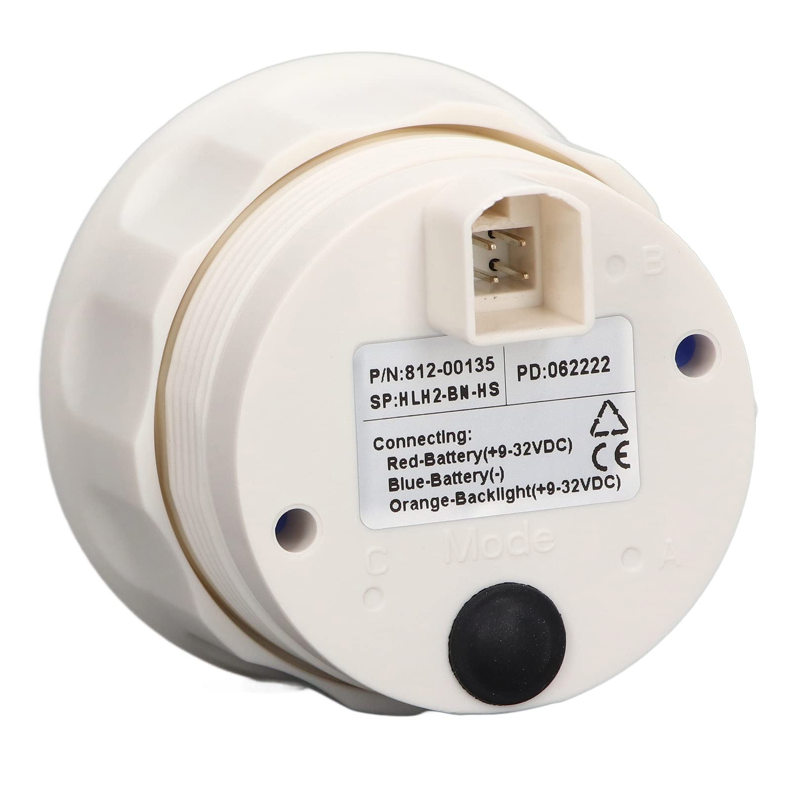 Indicatore orario 52 mm, quadrante nero Retroilluminazione a 7 colori Antiappannamento DC 9‑32 V IP67 Contaore barca impermeabile ad alta precisione per
