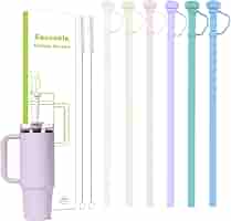 Lot De 6 Pailles De Rechange Avec Brosse De Nettoyage, Pailles