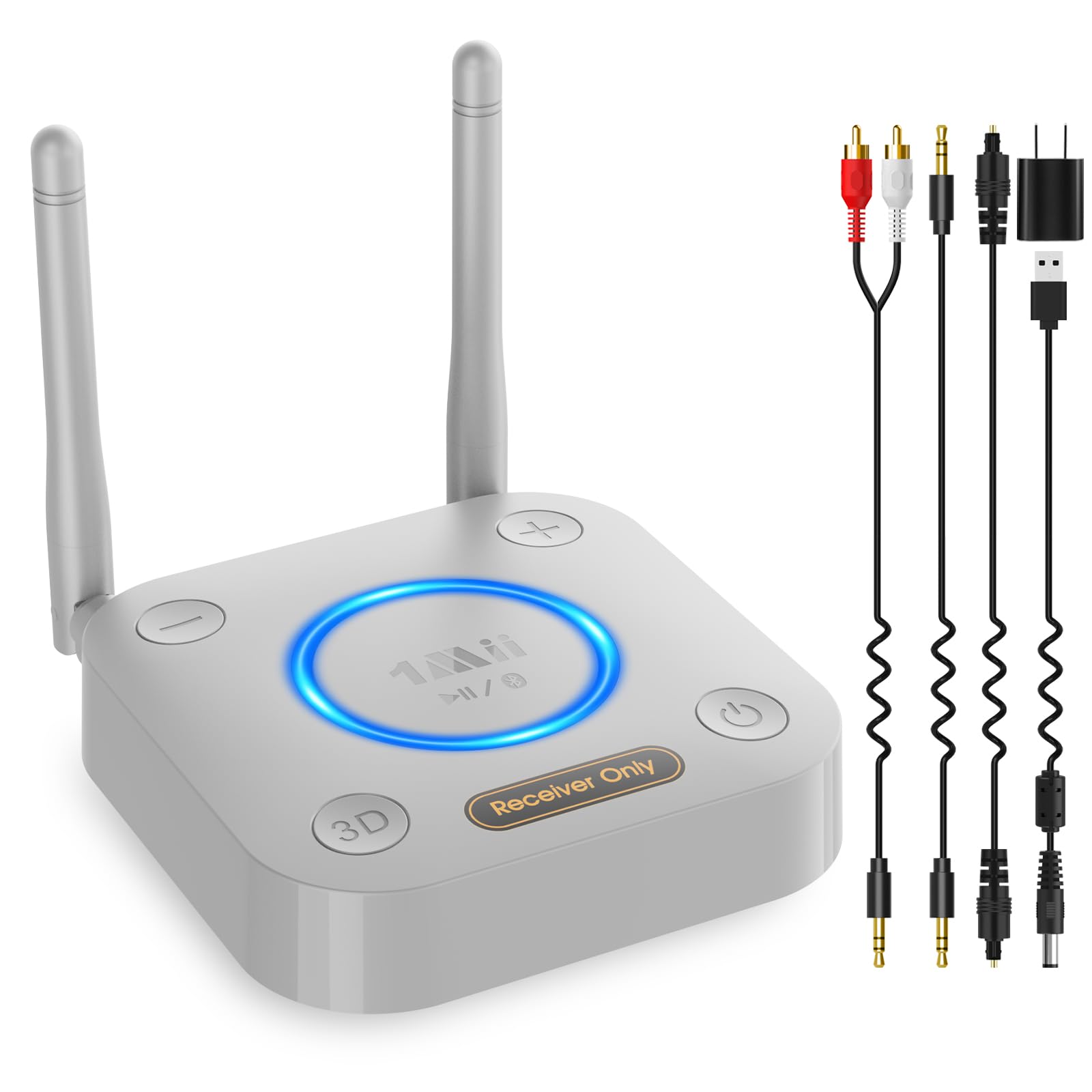1Mii B06Pro Bluetooth 5.3 Receiver for Home Stereo, Hi-Fi Audio Adapter | Long Range, aptX HD Low Latency, AUX RCA Optical Coaxial, Wireless Music Streaming from Your Phone to Old Stereo Systems