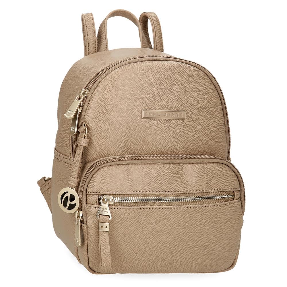 Pepe Jeans Elia Plecak Casual Beżowy 20x25,5x10 cm Skóra syntetyczna 5,1L by Joumma Bags, beż, Talla única, plecak na co dzień