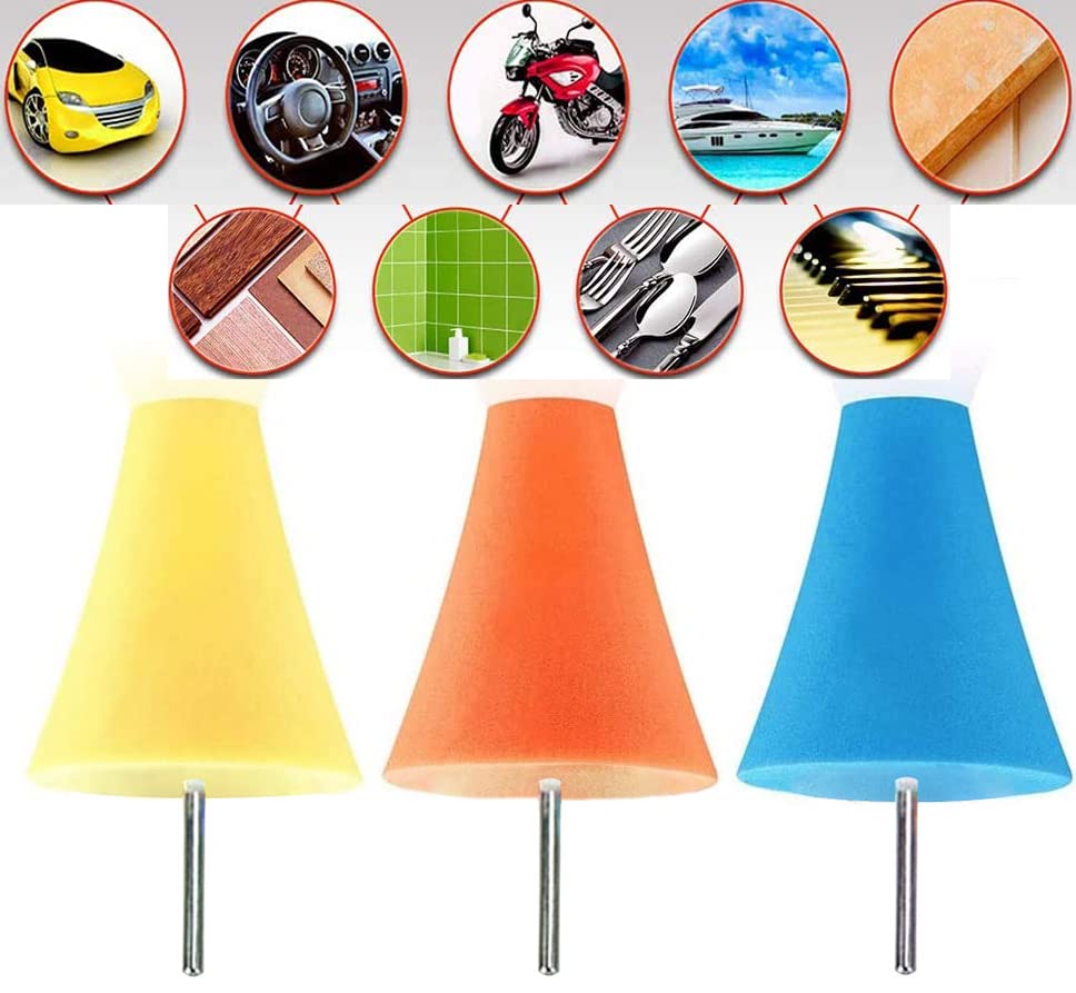 DIY Crafts 3 Pcs, 1x Kit, 3 Pcs Random Sample Only Sponge Buffing for Automotive Car Wheel Hub Care, Metal Polish Buffing Polishing Ball for Aluminum Stainless Steel For Car Wheel Hu (3 Pcs, 1x Kit)