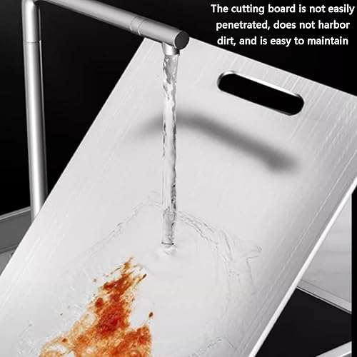 Miniatura 3 de 304 Cutting Board Stainless Steel, Steel Chopping Board, Kitchen Cutting Board, Brushed Craftsmanship, Rounded Corner Design, Thickened and Durable,