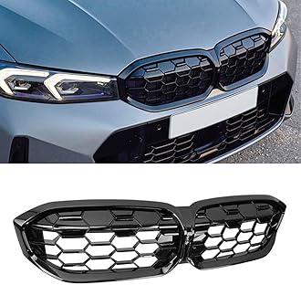 MAXDOM Replacement Front Upper Grill Fit for BMW (2023-2025) 3 Series G20 LCI – Gloss Black Diamond ABS Grille