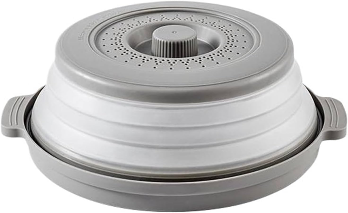 Microwave Food Splatter Cover Foldable Multifunction Splash Collapsible Guard Kitchen Gadget Colander For Meal Steaming Tray(RED)