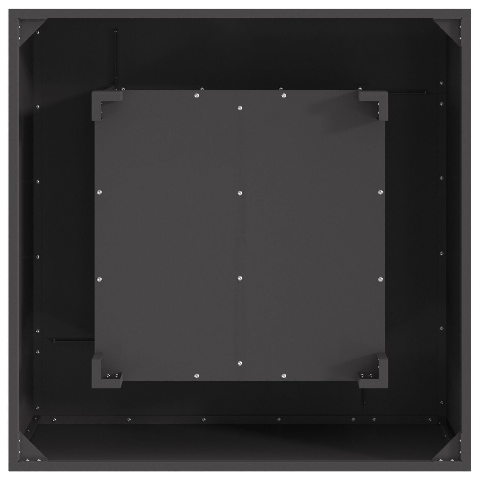 Gecheer Braciere Esterno, Rettangolare Moderno con Design Aperto e Ventilazione Ottimale, 80 x 80 x 40 cm in Acciaio Nero per Riunioni all'Aperto